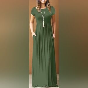 EUC - Short Sleeve Casual Summer Maxi Dress w/Pockets (B2-5)